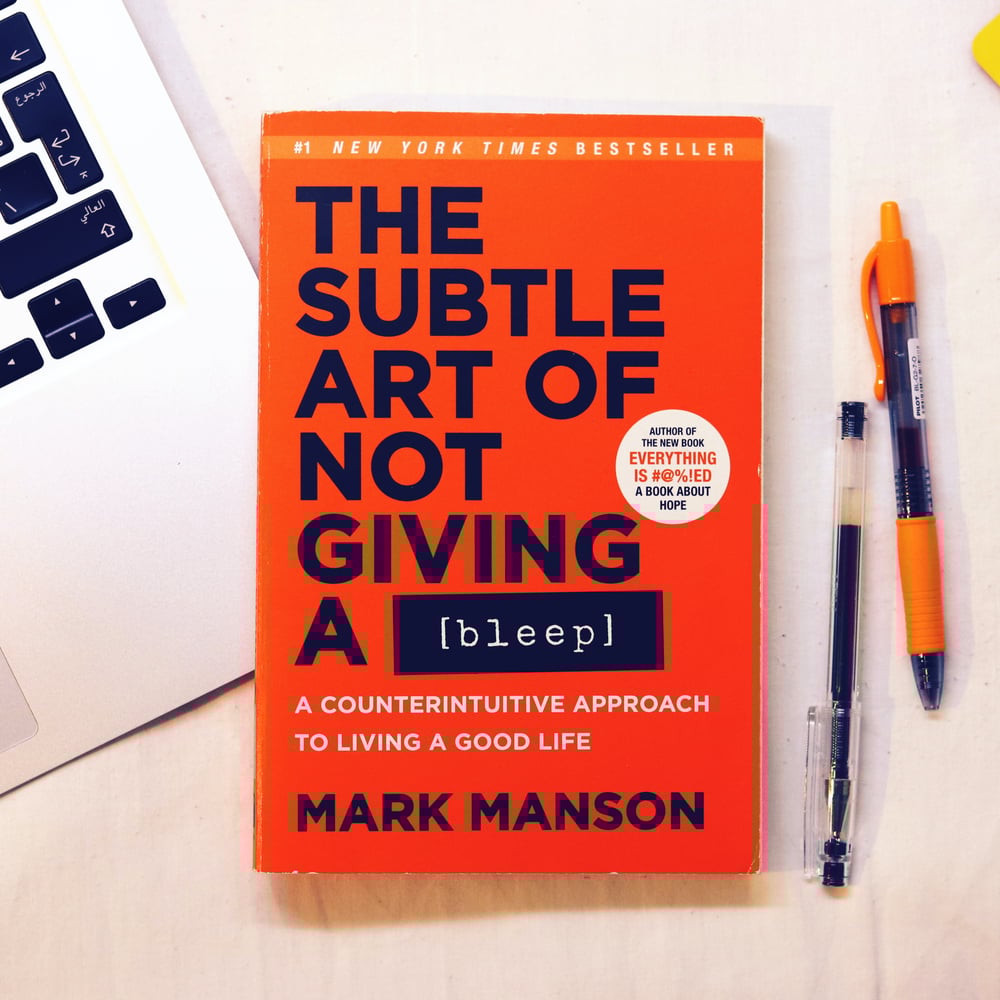 The cover of the book the subtle art of not giving a fuck.
